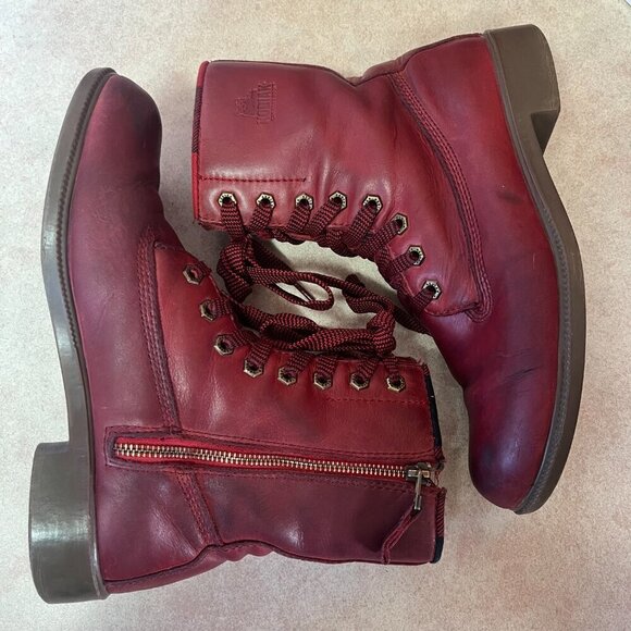 Kodiak Red Leather Combat Moto Ankle Waterproof Boot - Picture 7 of 16